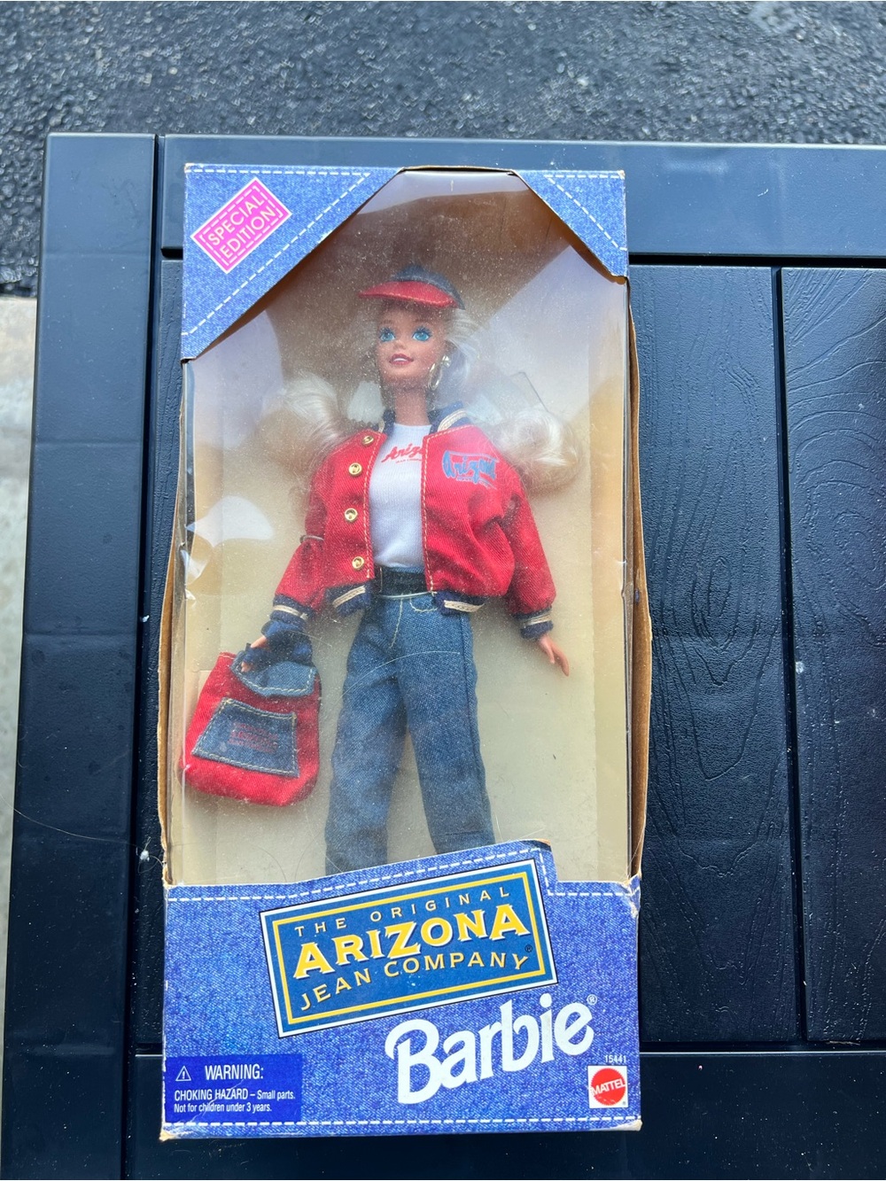 Vintage 1995 Arizona Jean Company Barbie in Red Jacket with Blue Jeans. In box